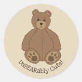 Schattige Teddy Bear Classic Round Sticker (Voorkant)