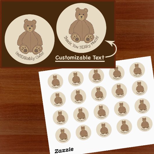 Schattige Teddy Bear Classic Round Sticker