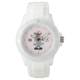 Schattige Teddy Bear Custom Monogram Horloge voor 