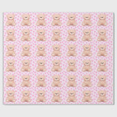 Schattige Teddy Bear Gift Wrap – voor Baby Girls Cadeaupapier (Vlak)