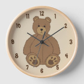 Schattige Teddy Bear Large Clock (Voorkant)
