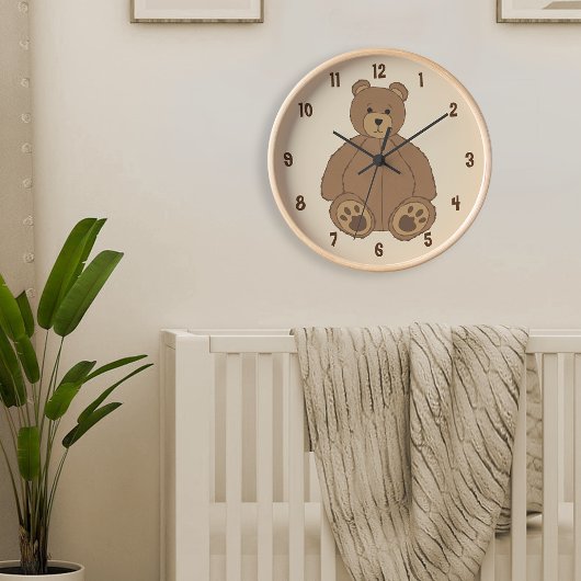 Schattige Teddy Bear Large Clock