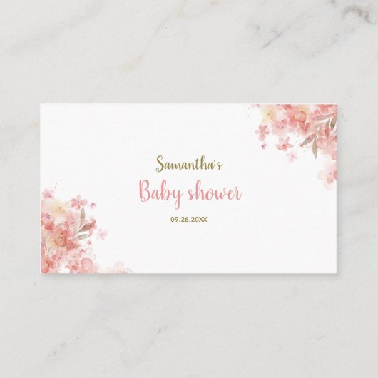 Schattige Teddy Bear Meisje Baby shower Boek Aanvr Informatiekaartje (Achterkant)