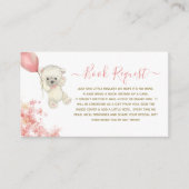 Schattige Teddy Bear Meisje Baby shower Boek Aanvr Informatiekaartje (Voorkant)