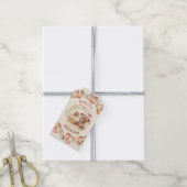 Schattige Teddy Bear Meisje Herfst Verjaardagsguns Cadeaulabel (Met Touw)