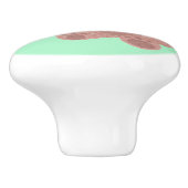 Schattige Teddy Bear Moon & Stars in Groen Keramische Knop (Zijkant)