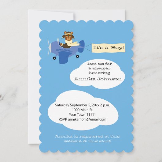 Schattige Teddy Bear piloot vliegtuig Het is een j Kaart (Voorkant)