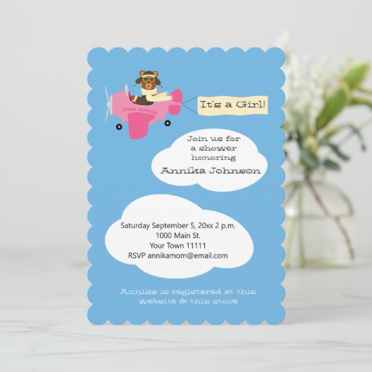 Schattige Teddy Bear piloot vliegtuig Het is een m Kaart (Staand voorkant)