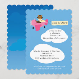 Schattige Teddy Bear piloot vliegtuig Het is een m Kaart