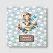 Schattige Teddy Bear Pilot Baby shower gastenboek (Voorkant)