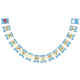 Schattige  Teddy Bear Pilot Happy Birthday Vlaggetjes