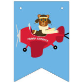 Schattige  Teddy Bear Pilot Happy Birthday Vlaggetjes (Eerste vlag)