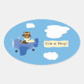 Schattige  Teddy Bear Pilot Het is een Boy Sticker (Voorkant)