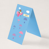 Schattige  Teddy Bear Pilot Roze Cadeau Tafel Teke Kaart (Voorkant)