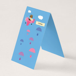 Schattige  Teddy Bear Pilot Roze Cadeau Tafel Teke Kaart