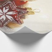 Schattige Teddy Bear Santa Hat, Holiday Cadeaupapier (Hoek)