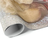 Schattige Teddy Bear Santa Hat, Holiday Cadeaupapier (Rol Hoek)