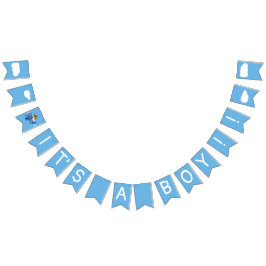 Schattige  Teddy Bear Skywriter Boy Baby shower Vlaggetjes