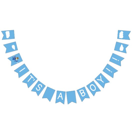 Schattige Teddy Bear Skywriter Boy Baby shower Vlaggetjes (Alle)
