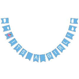 Schattige  Teddy Bear Skywriter Meisje Baby shower Vlaggetjes