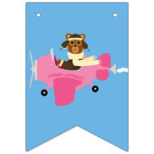 Schattige  Teddy Bear Skywriter Meisje Baby shower Vlaggetjes (Derde vlag)