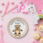 Schattige Teddy Bear Speelgoed Kind`s Verjaardag Papieren Bordje (Feest)