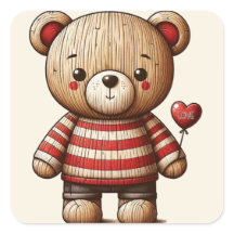 Schattige Teddy Bear Vierkante Sticker