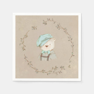 Schattige Teddy Bear Whimsy  Hand getekend Servet