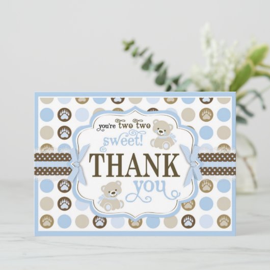 Schattige Teddy Bears Hartelijk dank Bedankkaart (Staand voorkant)