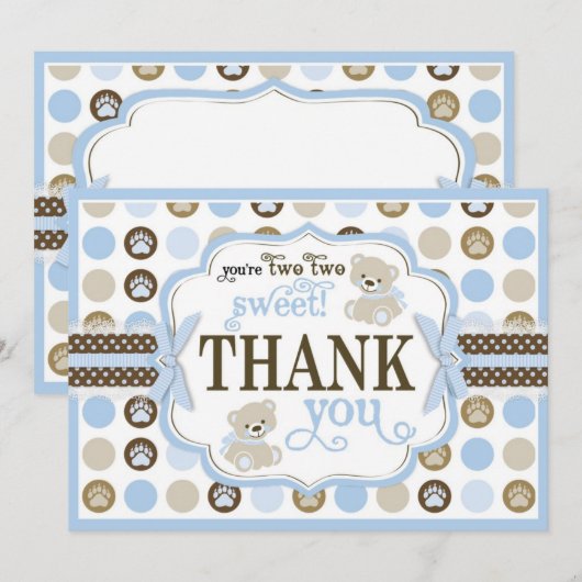 Schattige Teddy Bears Hartelijk dank Bedankkaart (Voorkant / Achterkant)