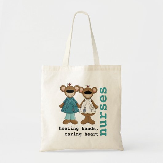 Schattige Teddy Bears Verpleegkundige Waarderingsg Tote Bag (Voorkant)