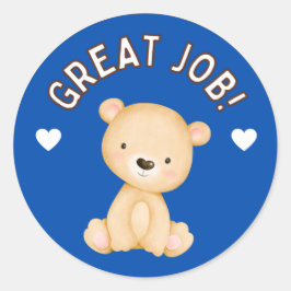 Schattige Teddy Geweldig Werk Student Ontwikkeling Ronde Sticker