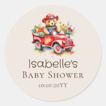 Schattige Teddy Lokaal Gegroeid Baby shower Rood P