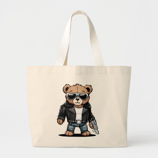 Schattige Teddy-memes Grote Tote Bag (Voorkant)
