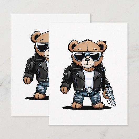 Schattige Teddy-memes Informatiekaartje (Voorkant / Achterkant)