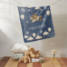 Schattige Teddy Piloot Hemel Avontuur Marineblauw
