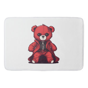 Schattige teddy rode jongen badmat