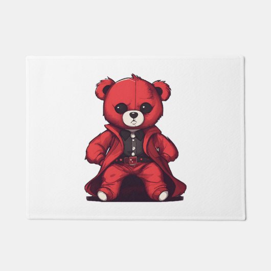 Schattige teddy rode jongen deurmat (Voorkant)