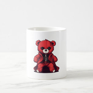 Schattige teddy rode jongen koffiemok