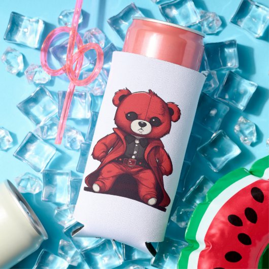 Schattige teddy rode jongen seltzer blikjeskoeler (Insitu Zomer)