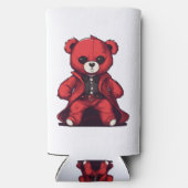 Schattige teddy rode jongen seltzer blikjeskoeler (Achterkant)