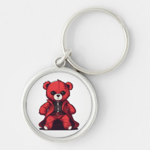 Schattige teddy rode jongen sleutelhanger