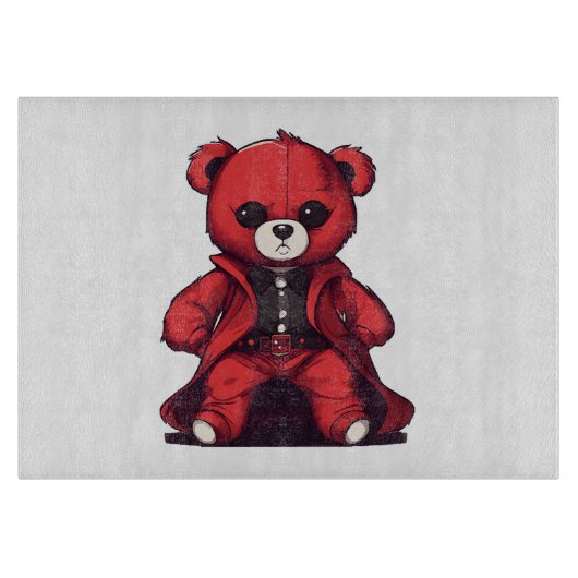 Schattige teddy rode jongen snijplank (Voorkant)