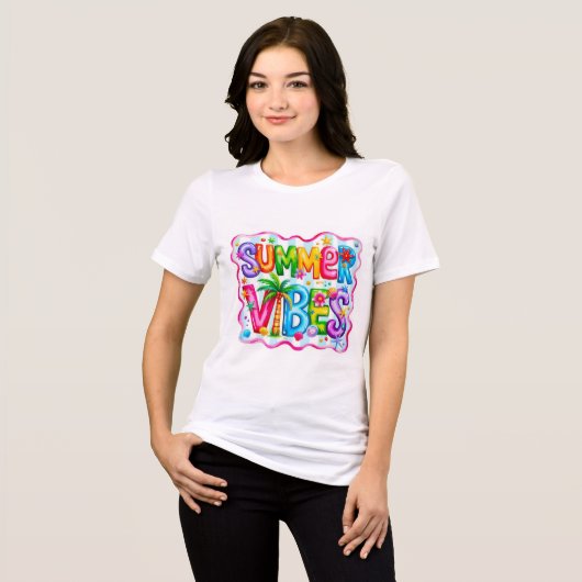 Schattige teddy zomer Tri-Blend shirt (Voorkant volledig)