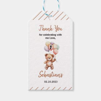 Schattige Teddybeer 1e Verjaardag | Zoete Beer Cadeaulabel