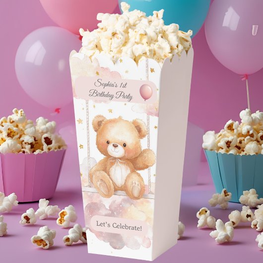 Schattige teddybeer - aangepaste verjaardag bedankdoosjes