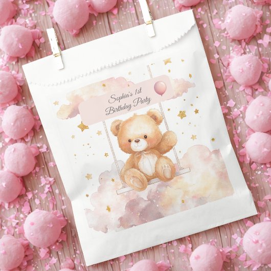 Schattige teddybeer - aangepaste verjaardagsgunstz bedankzakje