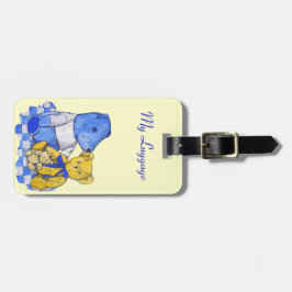 schattige teddybeer afbeelding bagagelabel