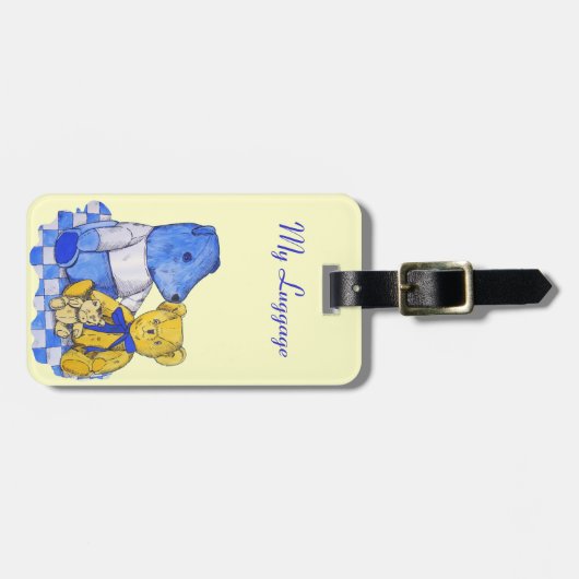 schattige teddybeer afbeelding bagagelabel (Voorkant horizontaal)