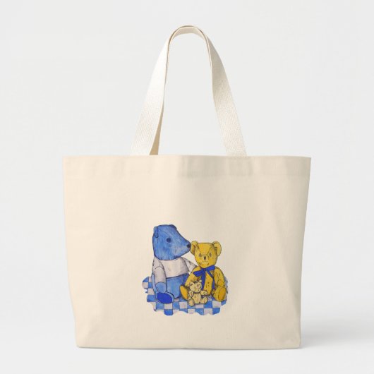 schattige teddybeer afbeelding grote tote bag (Voorkant)